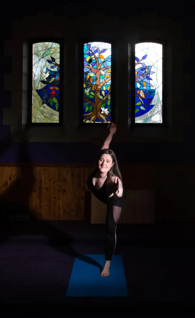 Yoga practice in studio